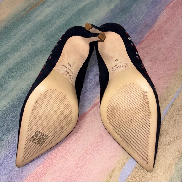Boden Navy Floral Embroidered Heels Size 40 EU - Picture 7 of 7